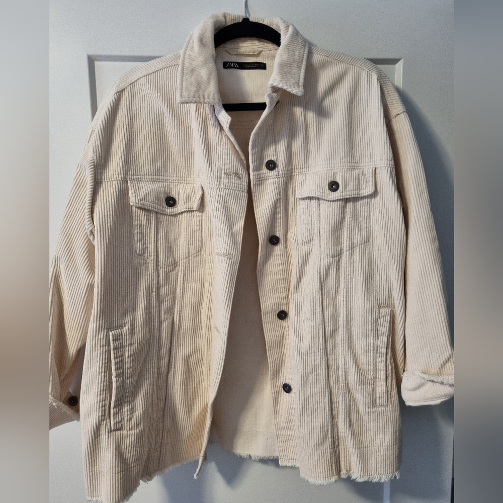 Zara Women's Cream Corduroy Jacket